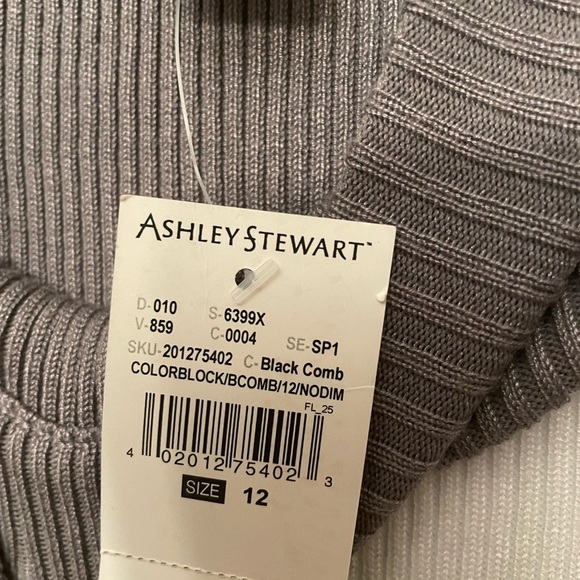 Ashley Stewart black, grey and white color block dress - Picture 3 of 7